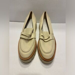 FREE PEOPLE 10 / 41 ANDERS LOAFER CREME PLATFORM LUG ONCEPT LEATHER EUC $298